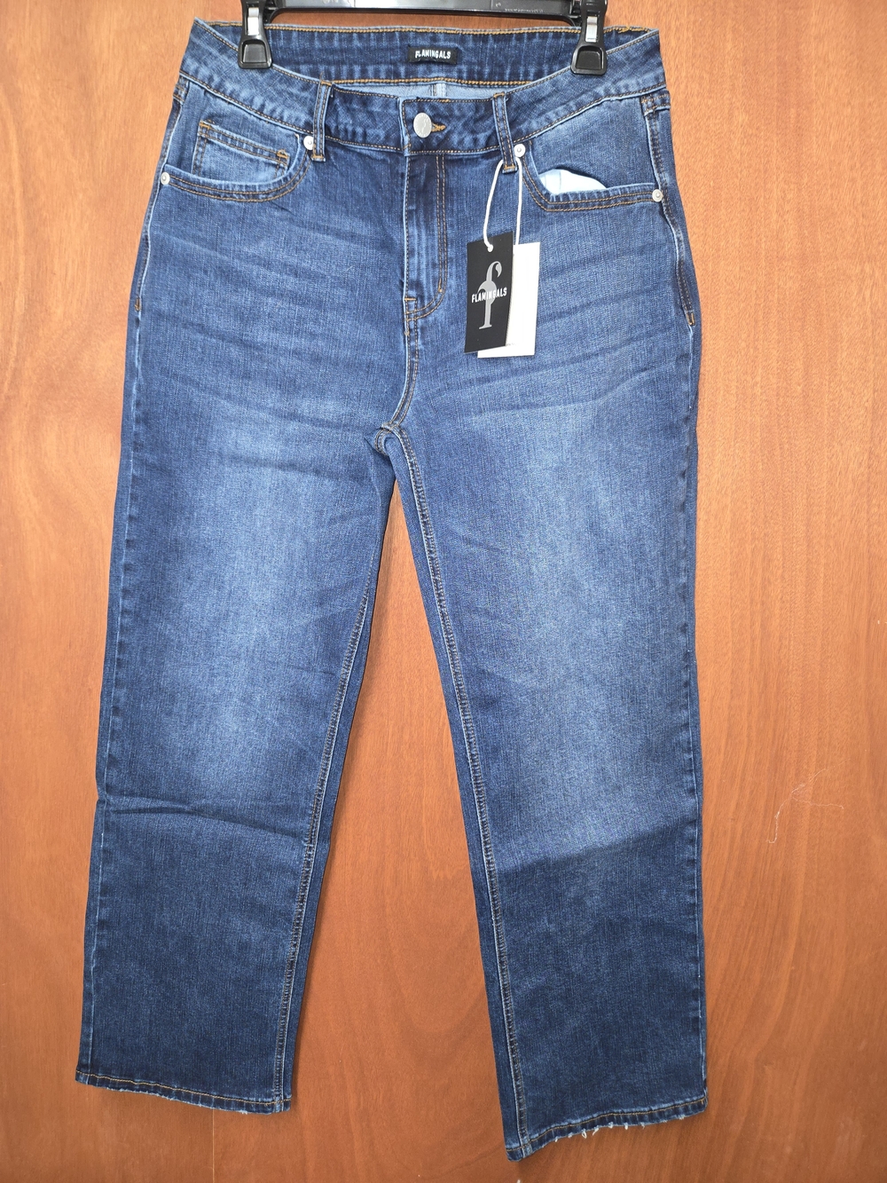 Flamingos size L Blue Wash Mid Waist Straight leg jeans